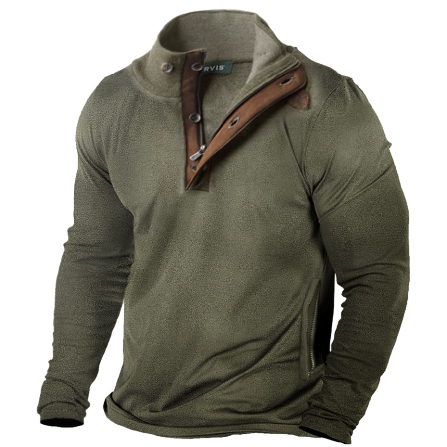 

Men's Outdoor Zipper Stand Collar Fleece Sweatshirt Jacket