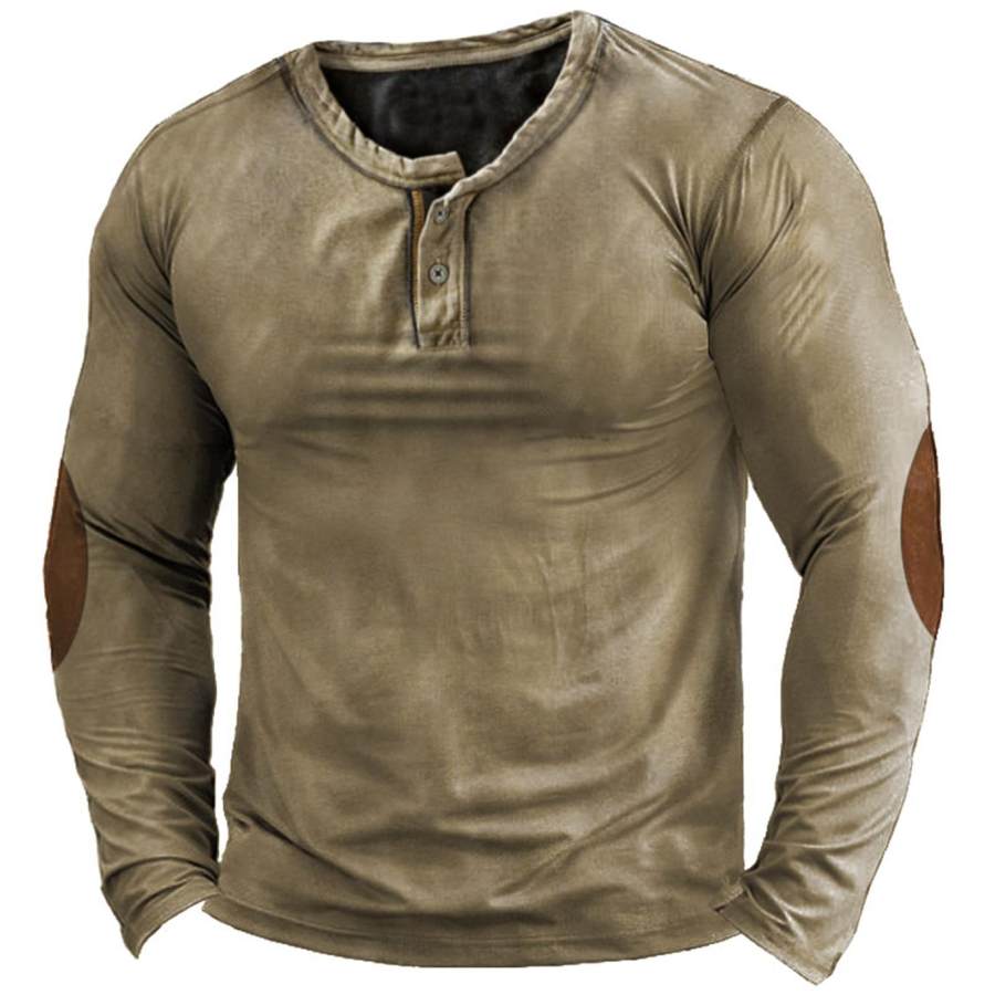 

Men's Outdoor Tactical Henley Long Sleeve T-Shirt