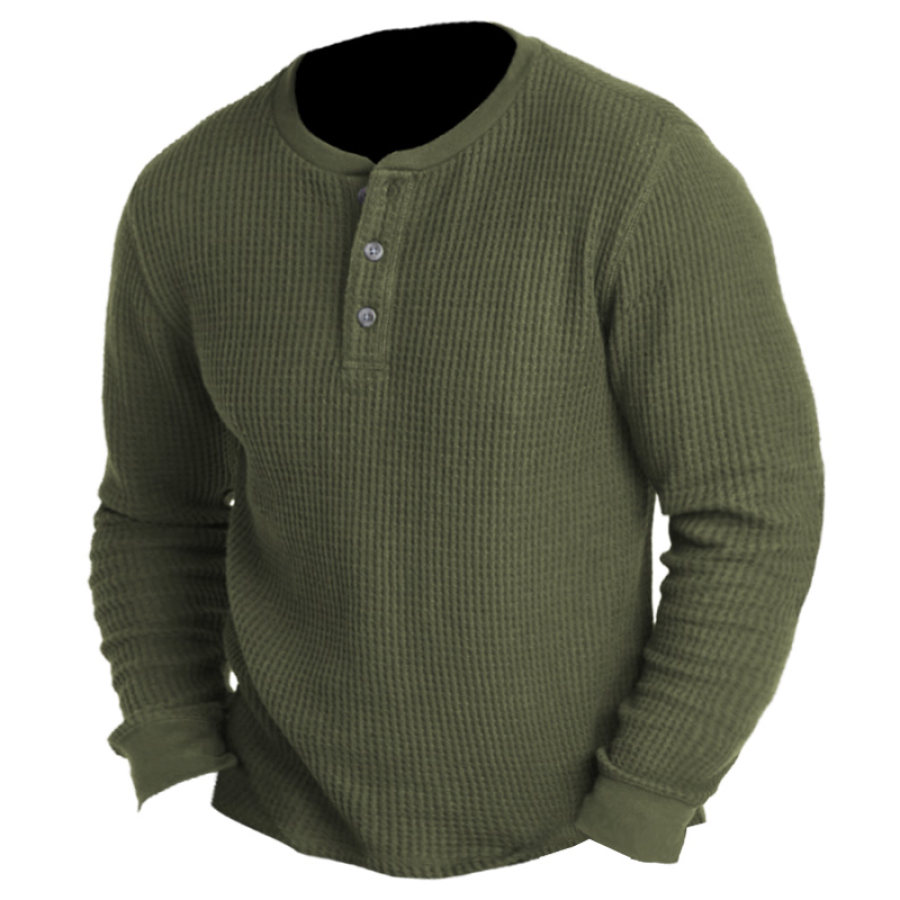 

Men's Outdoor Waffle Knit Henley T-Shirt