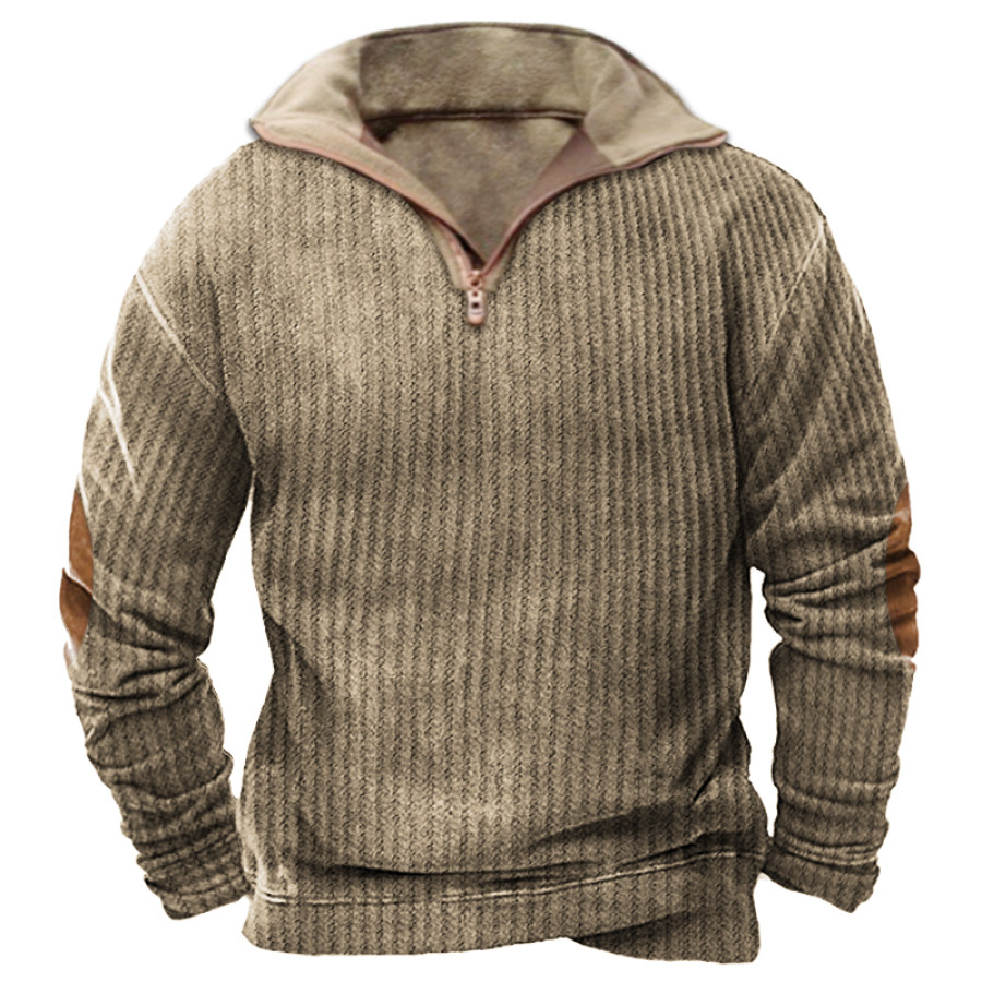 

Men's Training Colorblock Lapel Sweatshirt