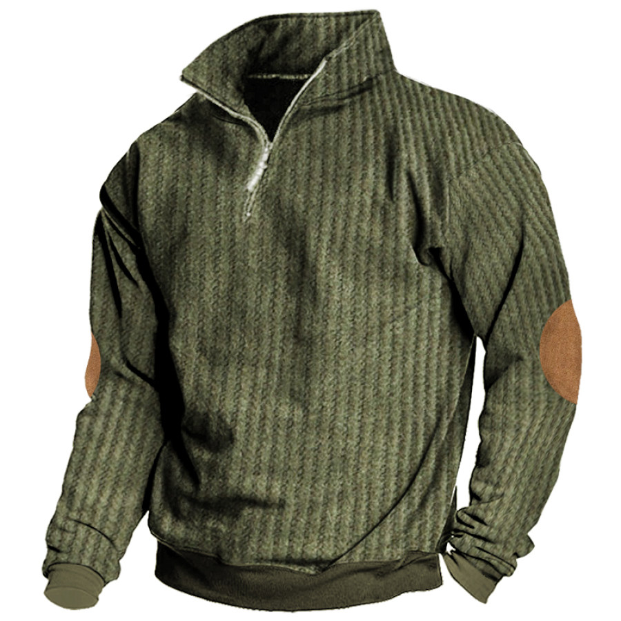 

Men's Training Colorblock Lapel Sweatshirt