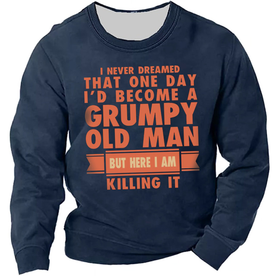 

Men's Retro Old Man Long Sleeve Sweatshirt