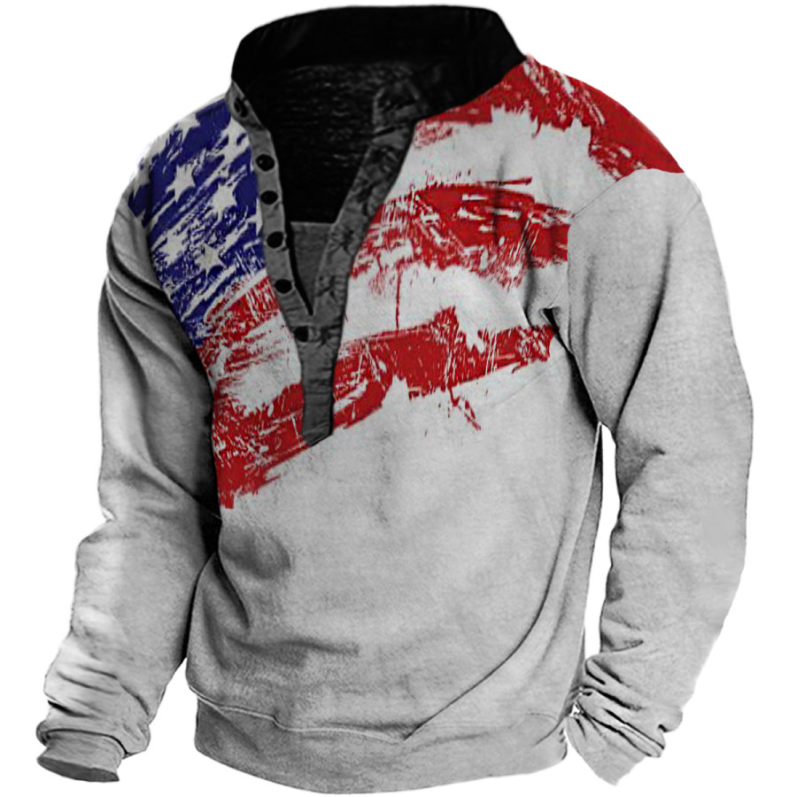 

Men's Vintage American Flag Long Sleeve Sweatshirt