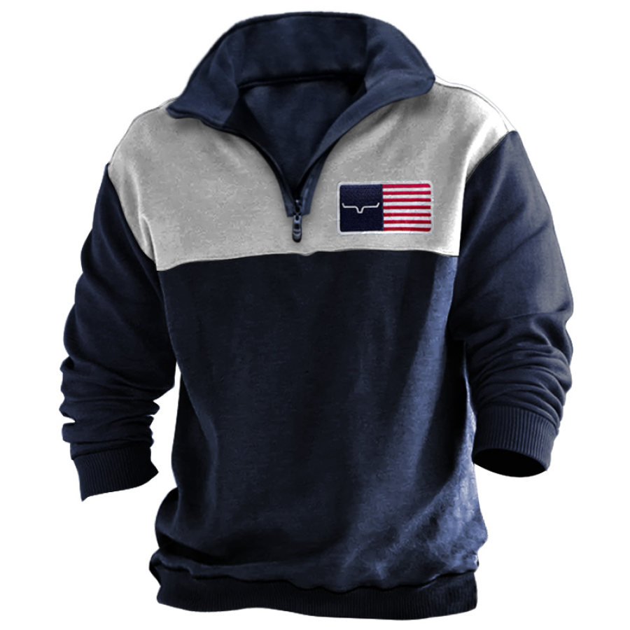 

Men's Outdoor Cowboy Flag Embroidered Casual Sweatshirt