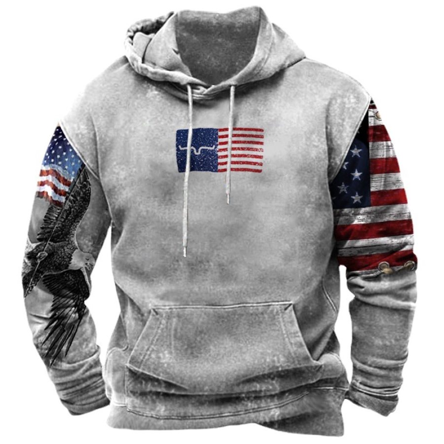 

Men's American Flag Print Hoodie