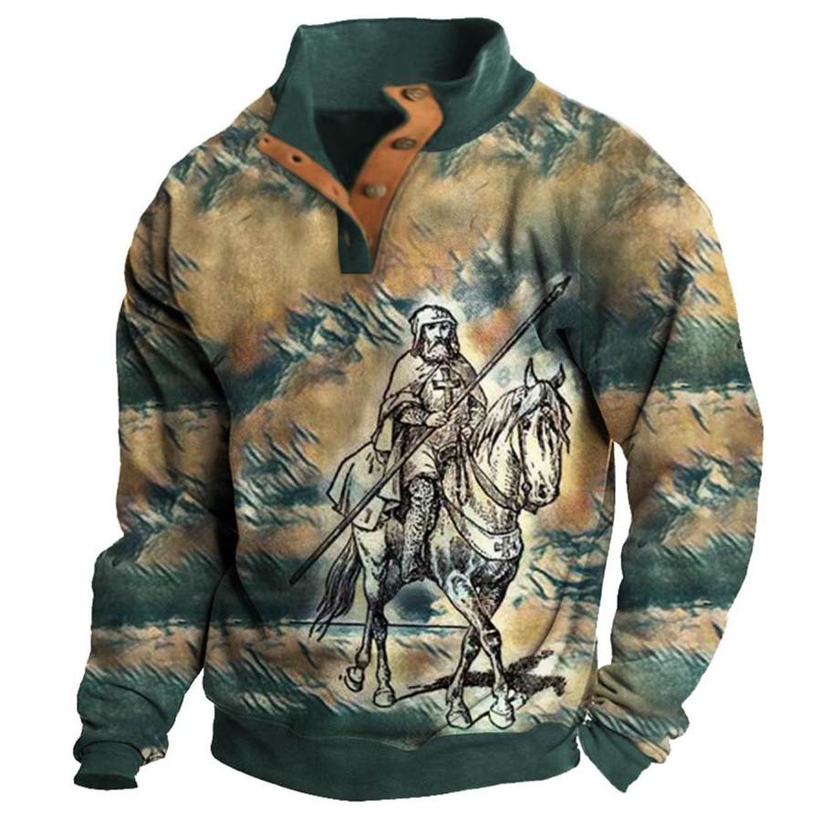 

Men's Vintage Templar Print Sweatshirt