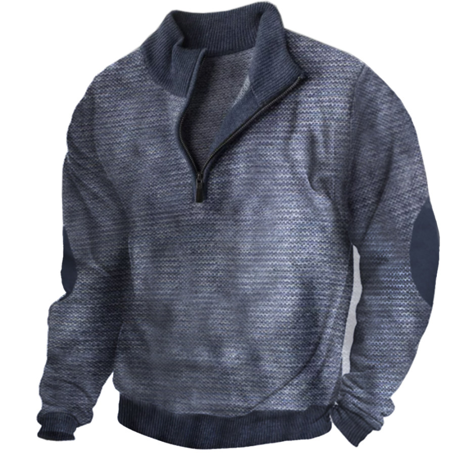 

Men's Outdoor Vintage Zipper Stand Collar Sweatshirt