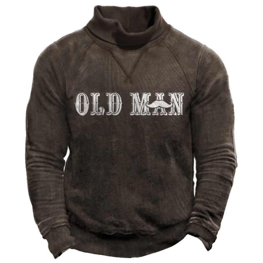 

Men's Vintage Old Man Casual Mock Neck Sweatshirt