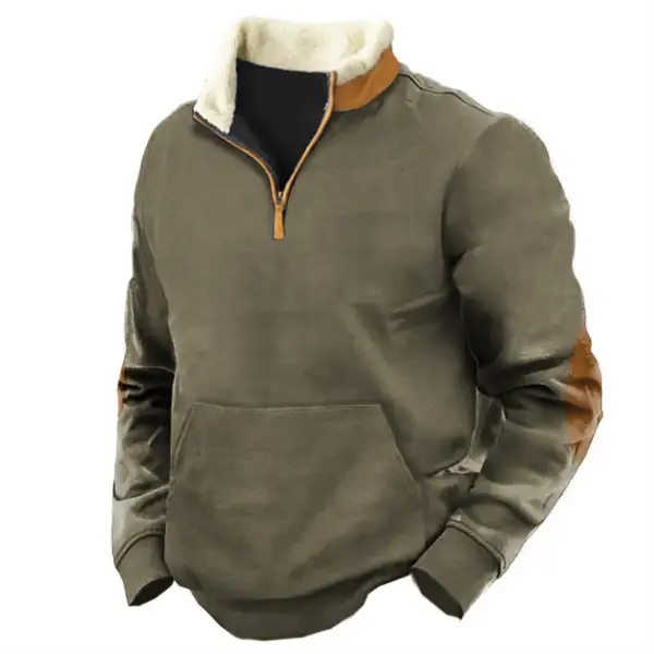 Men's Outdoor Tactical Quarter Pocket Zip Sweatshirt - Cotosen.com