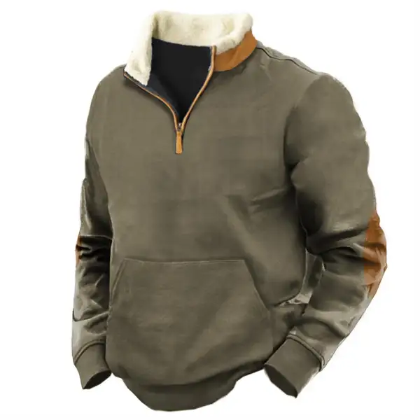 Men's Outdoor Tactical Quarter Pocket Zip Sweatshirt - Mosaicnew.com 