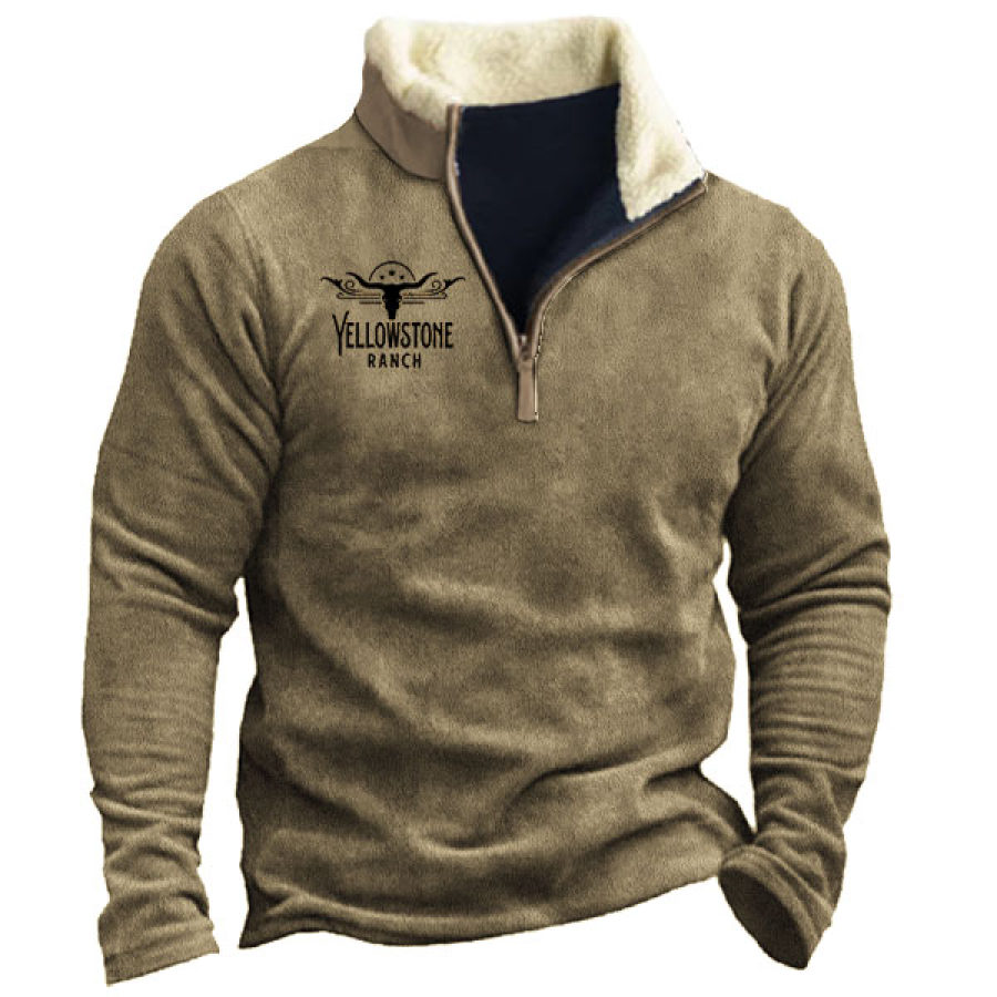 

Cowboy Aztec Men's Lapel Sweatshirt
