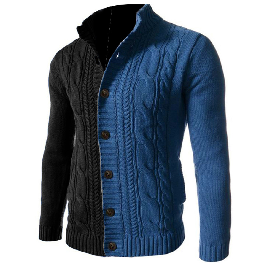 

Men's Outdoor Color Contrast Sweater Cardigan