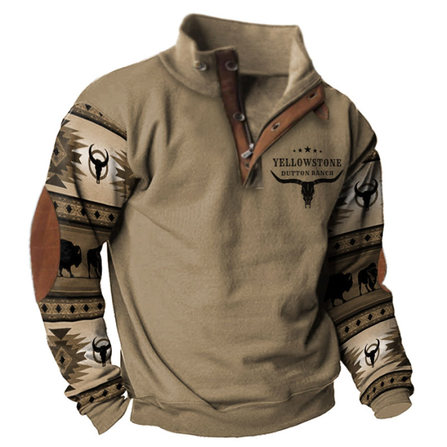 

Men's Vintage Yellowstone Ethnic Print Sweatshirt