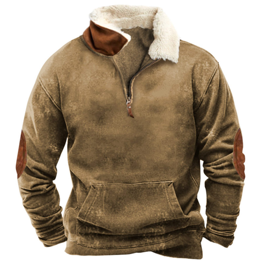 

Men's Vintage Outdoor Training Zip Fleece Neck Sweatshirt
