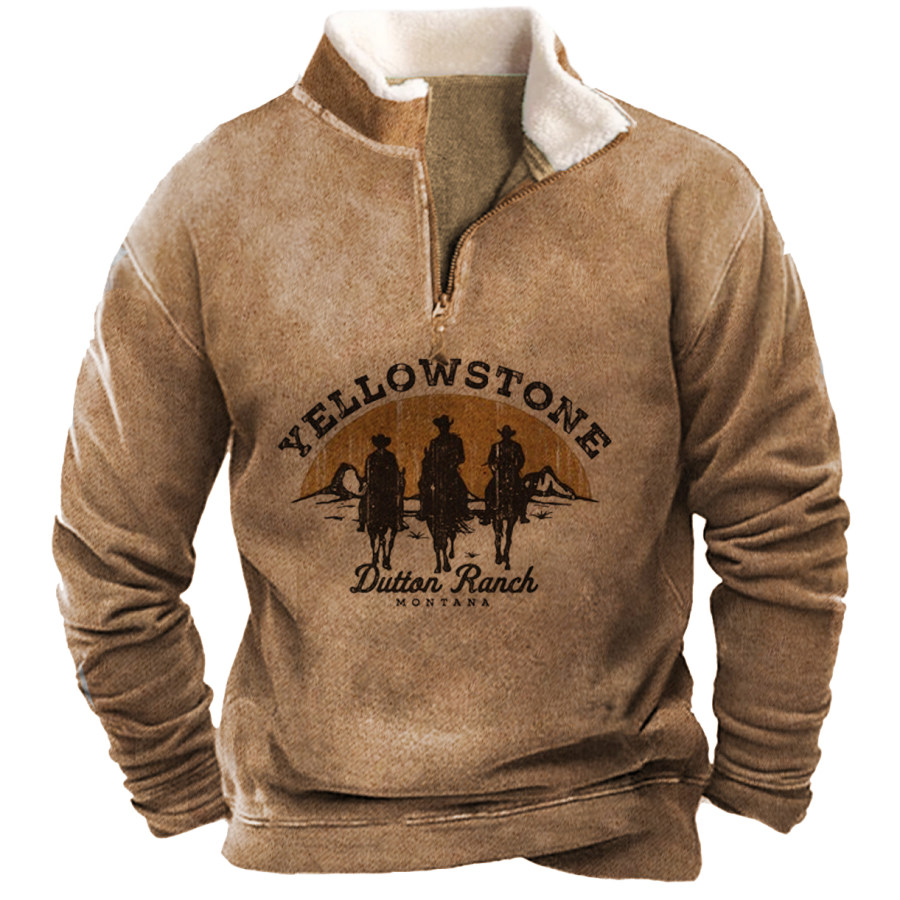 

Cowboy Men's Lapel Sweatshirt
