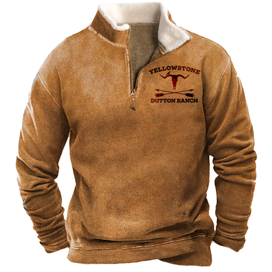 

Cowboy Men's Lapel Sweatshirt