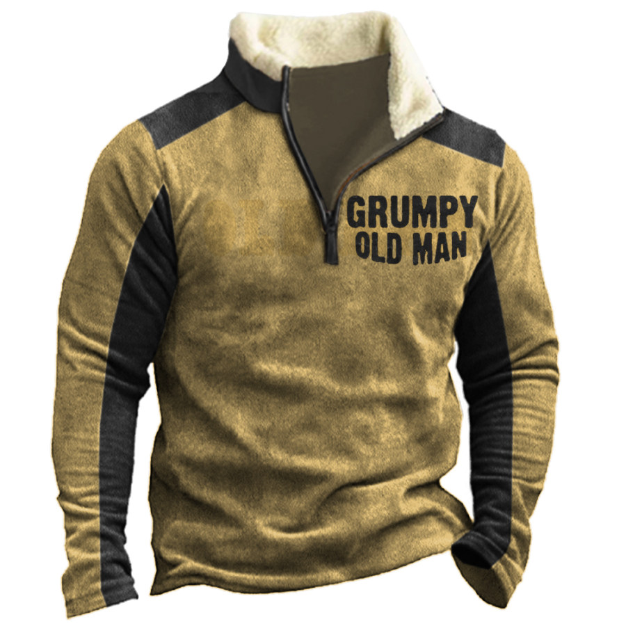 

Grumpy Old Man Men's Vintage Stand Collar Sweatshirt