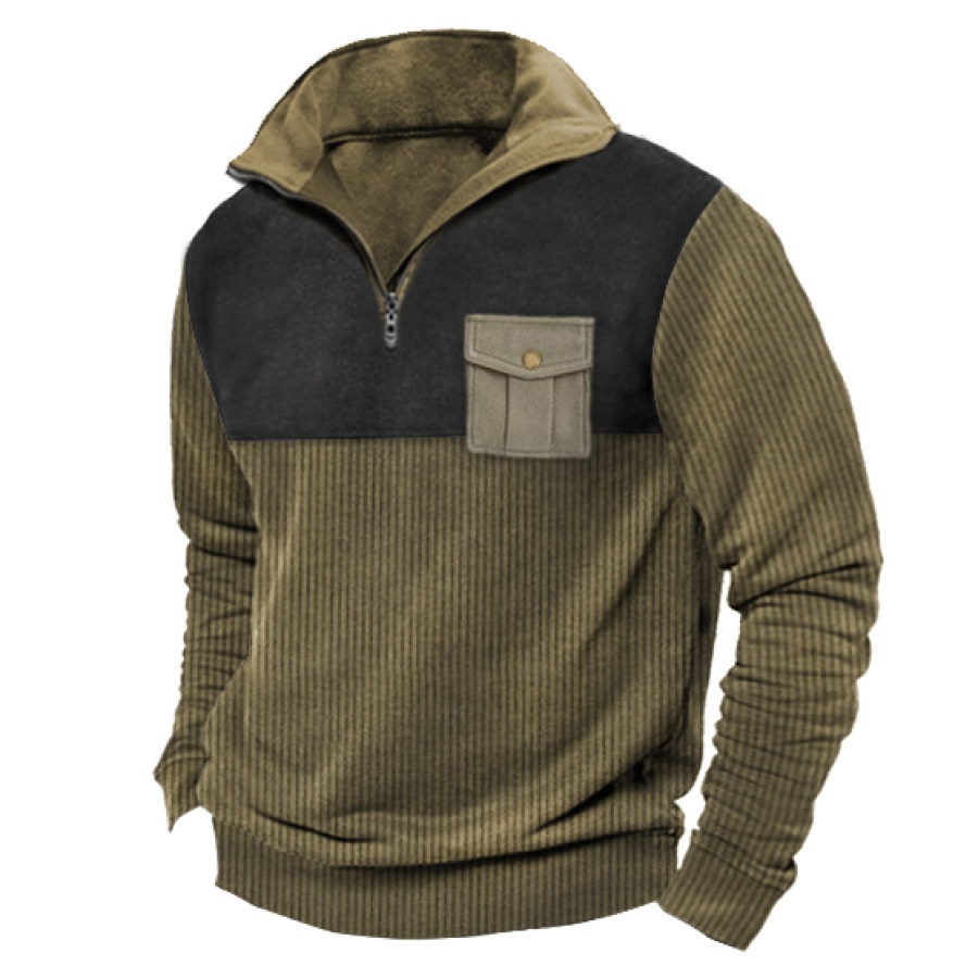 

Men's Outdoor Tactical Paneled Quarter Zip Sweatshirt