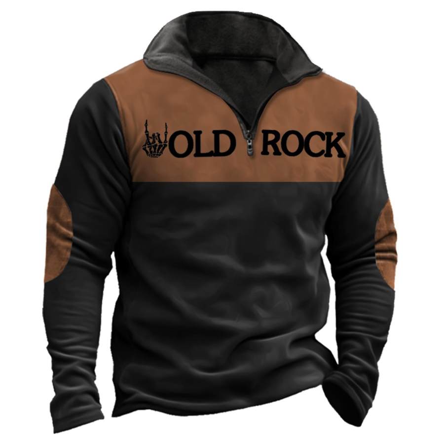 

Men's Vintage Old Rock Quarter Zip Sweatshirt