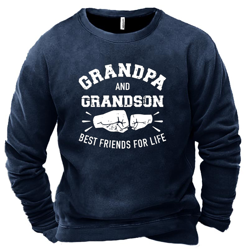 Grandpa And Grandson Best Chic Friends For Life Men's Sweatshirt