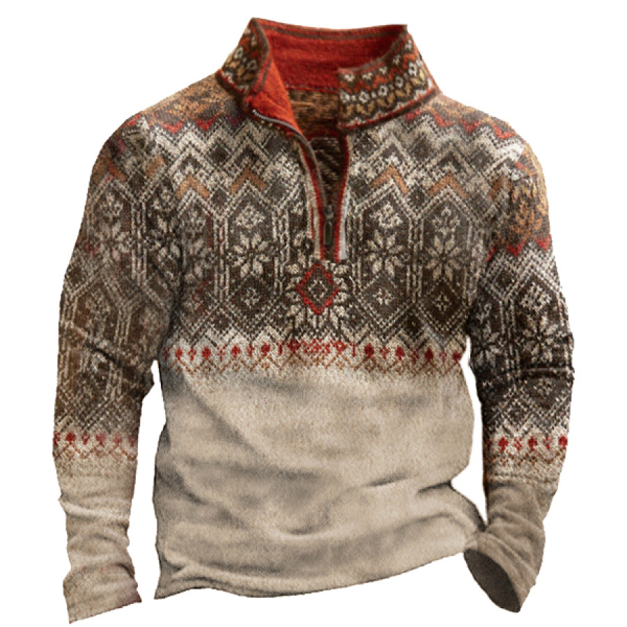 

Men's Vintage Christmas Zip Sweatshirt
