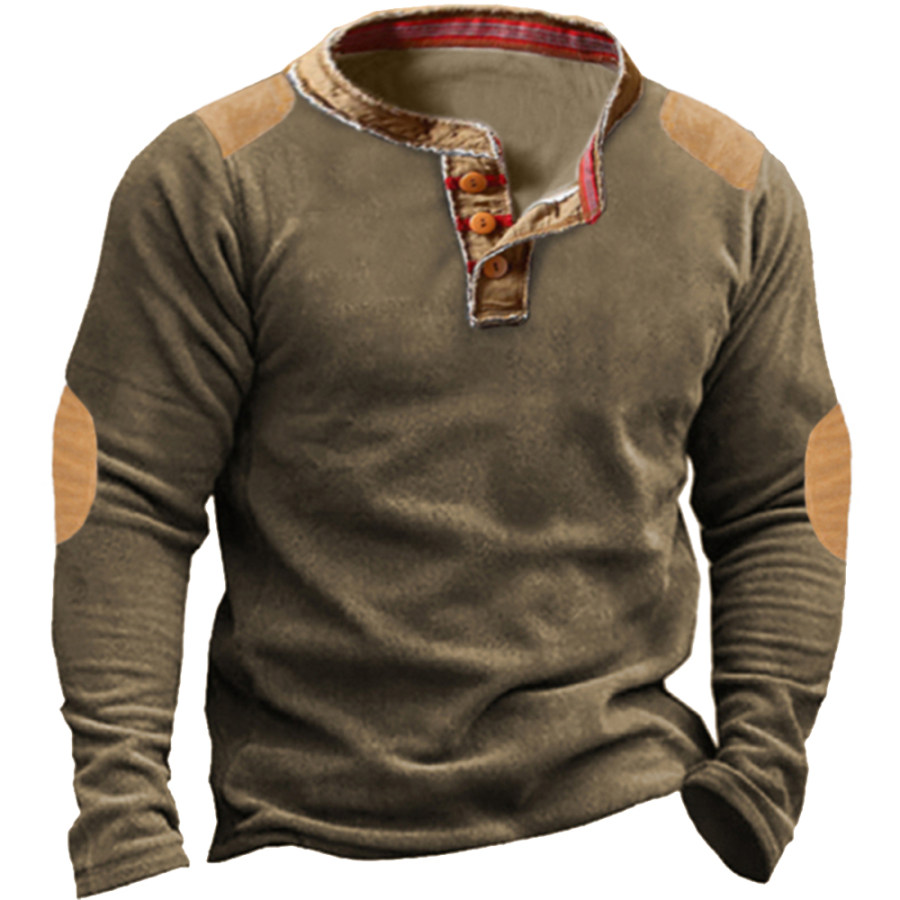 

Men's Outdoor Casual Henley Collar Long Sleeve Sweatshirt