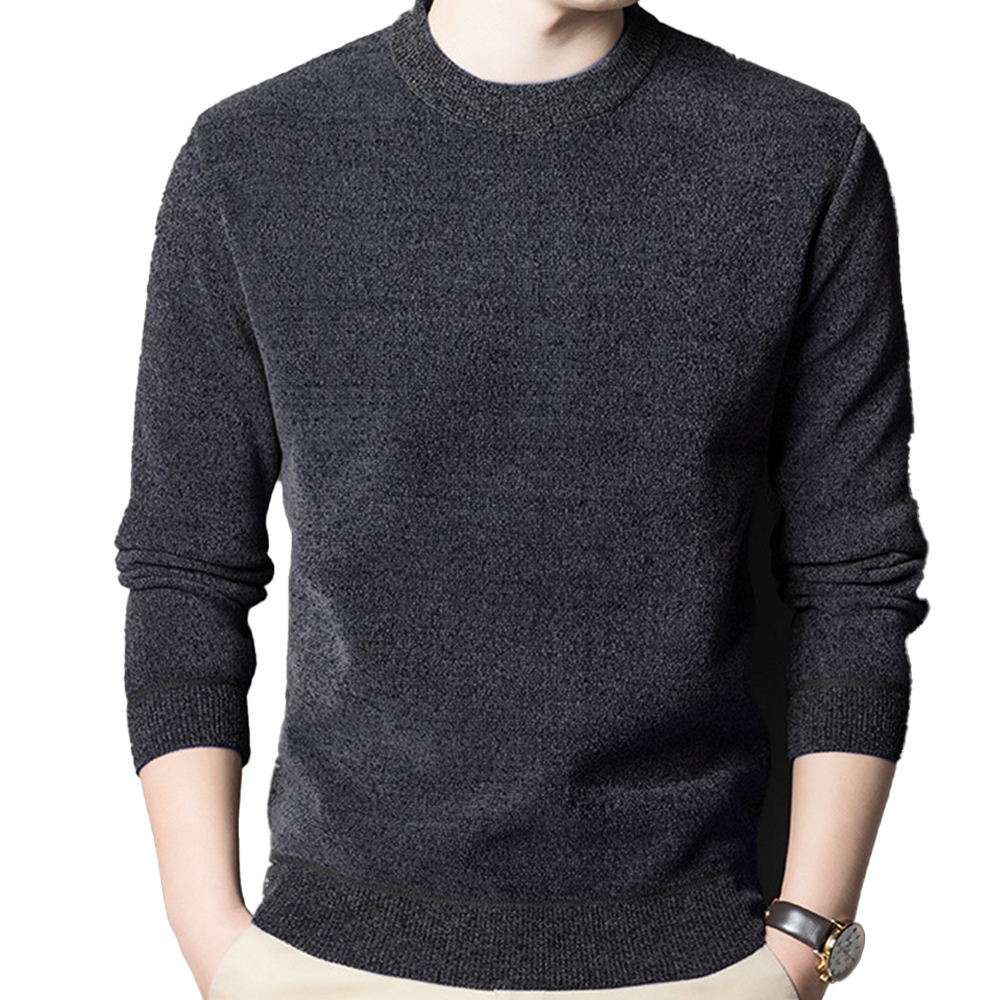 Men's Fleece Thickened Round Neck Chic Knitted Sweater