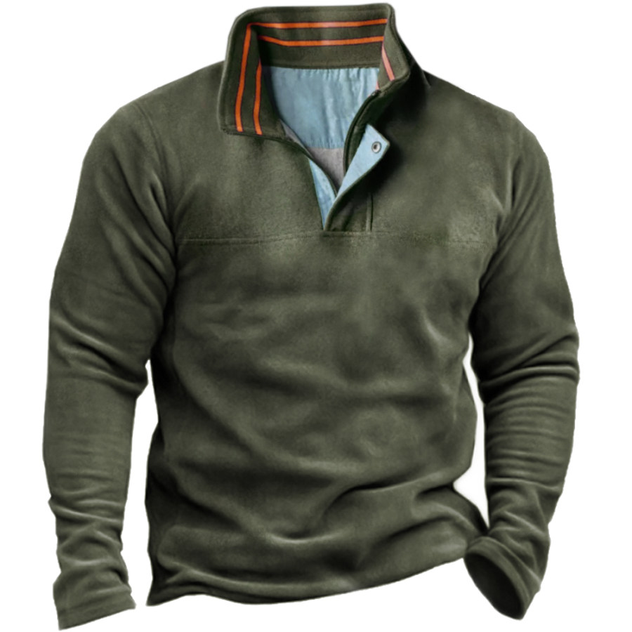 

Men's Outdoor Color Block Zip Neck Sweatshirt