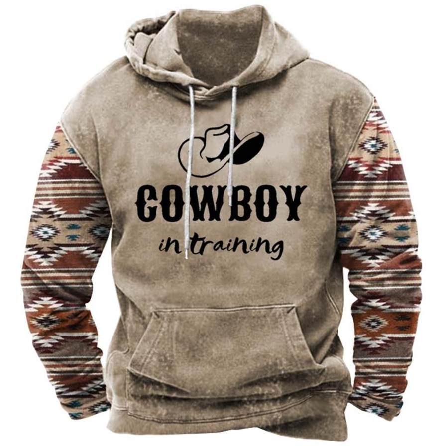 

Men's Ethnic Western Cowboy In Training Print Hoodie