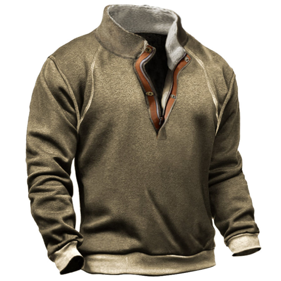 

Men's Outdoor Leisure Fleece Stand Collar Sweatshirt