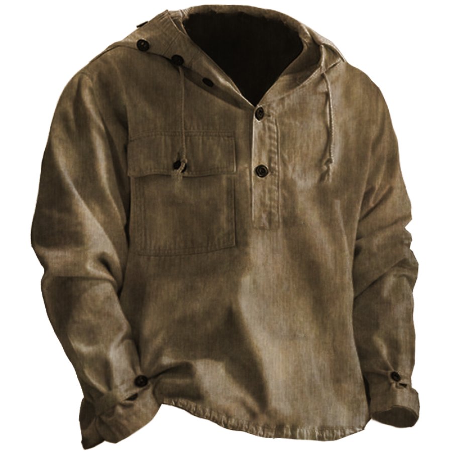 

Men's Vintage Pocket Hooded Jacket
