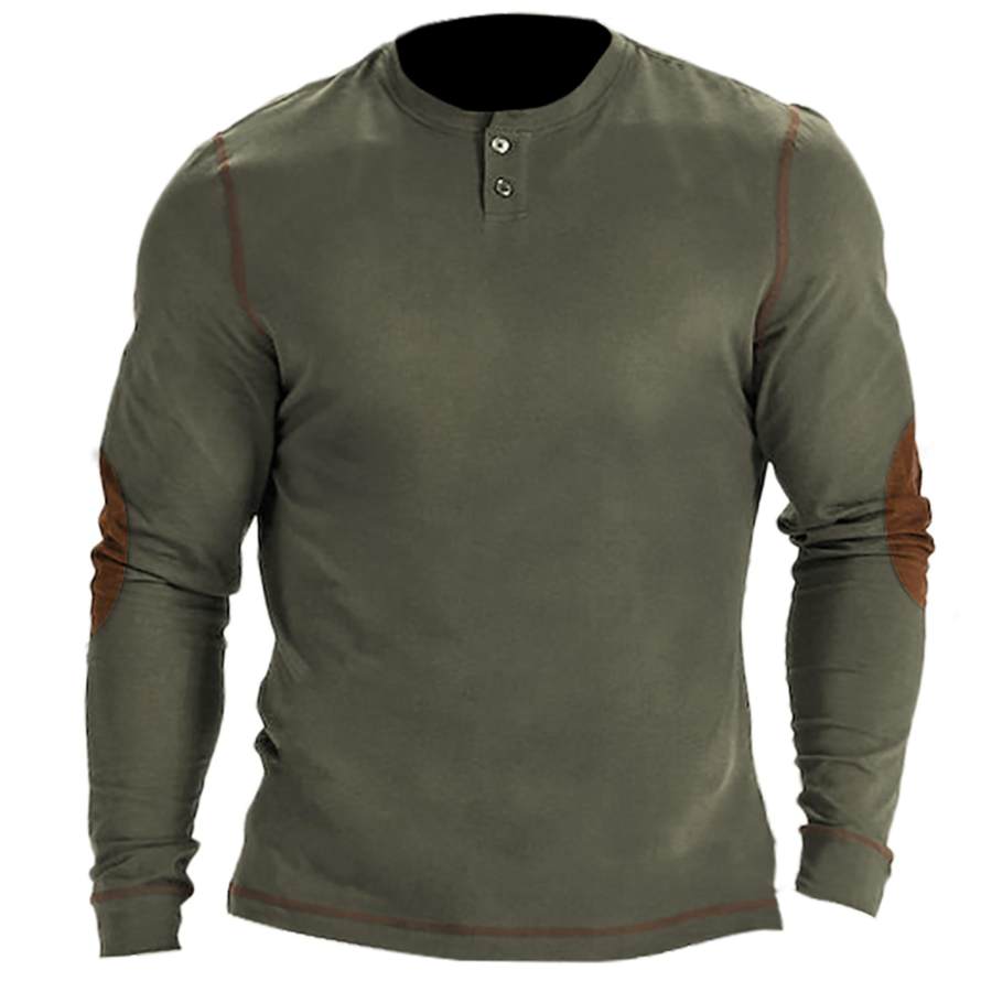 

Men's Outdoor Tactical Henley Long Sleeve T-Shirt