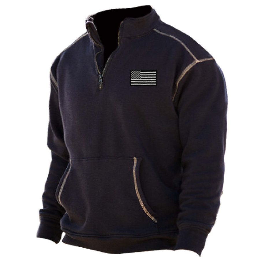 

Men's Outdoor American Flag Quarter Zip Sweatshirt