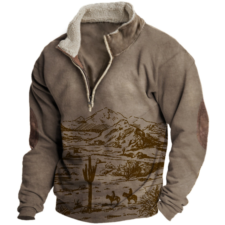 

Cowboy Aztec Men's Lapel Sweatshirt