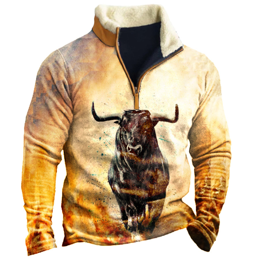 

Cowboy Men's Lapel Sweatshirt