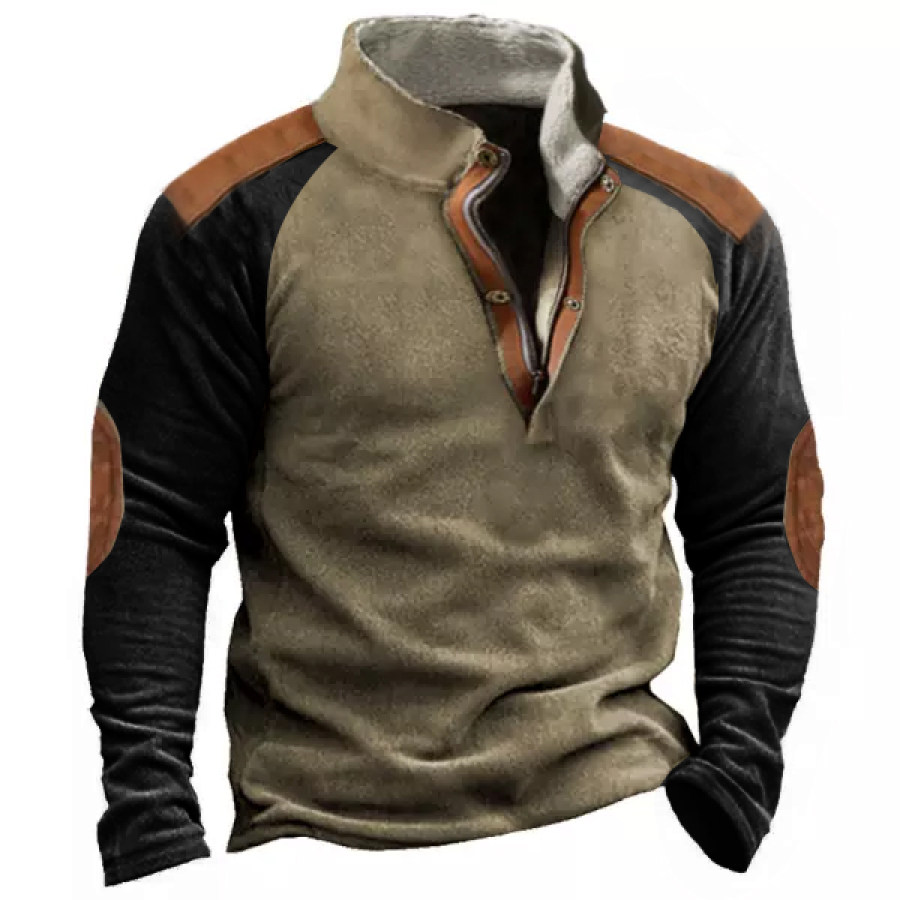 

Мужская флисовая толстовка с воротником-стойкой Polar Colorblock Henley