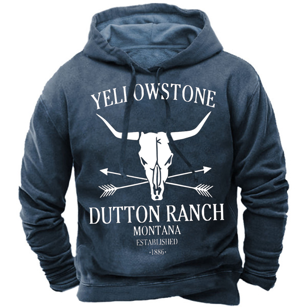 Yellowstone Dutton Ranch Men's Chic Hooded Sweatshirt
