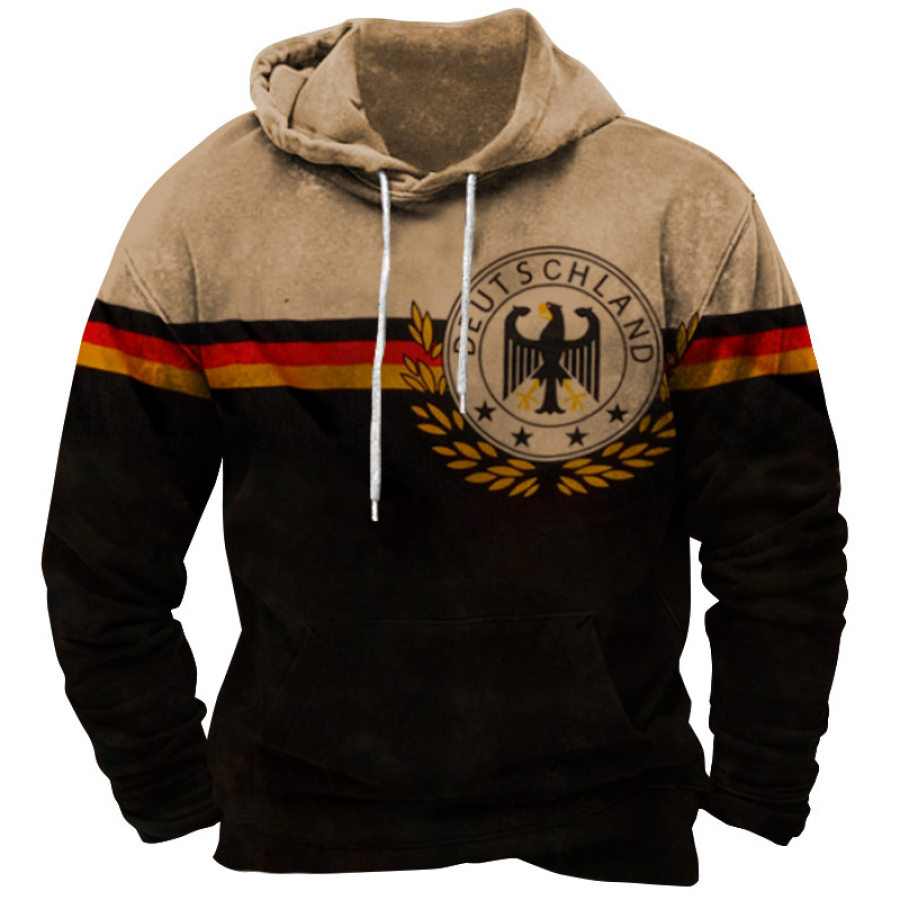 

Men's Vintage German Eagle Print Hoodie