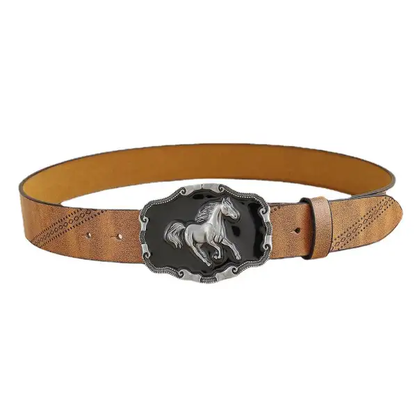 Men's Vintage Ethnic Western Cowboy Leather Belt Only 16.99