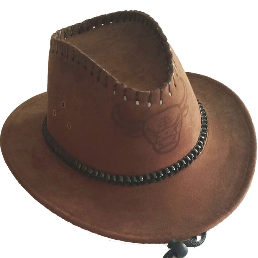 

Cappello Da Cowboy Western Rope Rider In Pelle Scamosciata A Tesa Larga Da Uomo