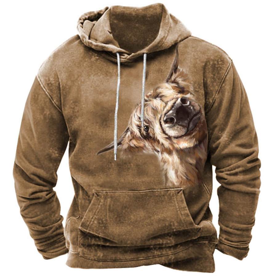 

Men's Vintage Western Cow Print Hoodie