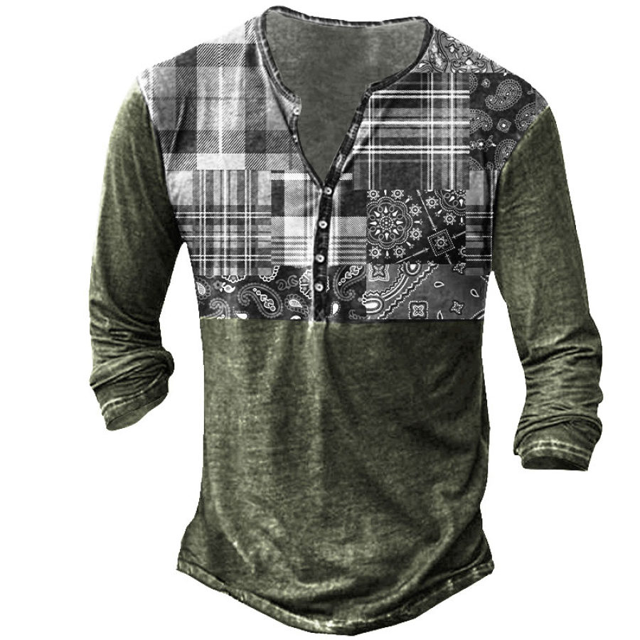 

Men Paisley Printed Men's Henley T-Shirt