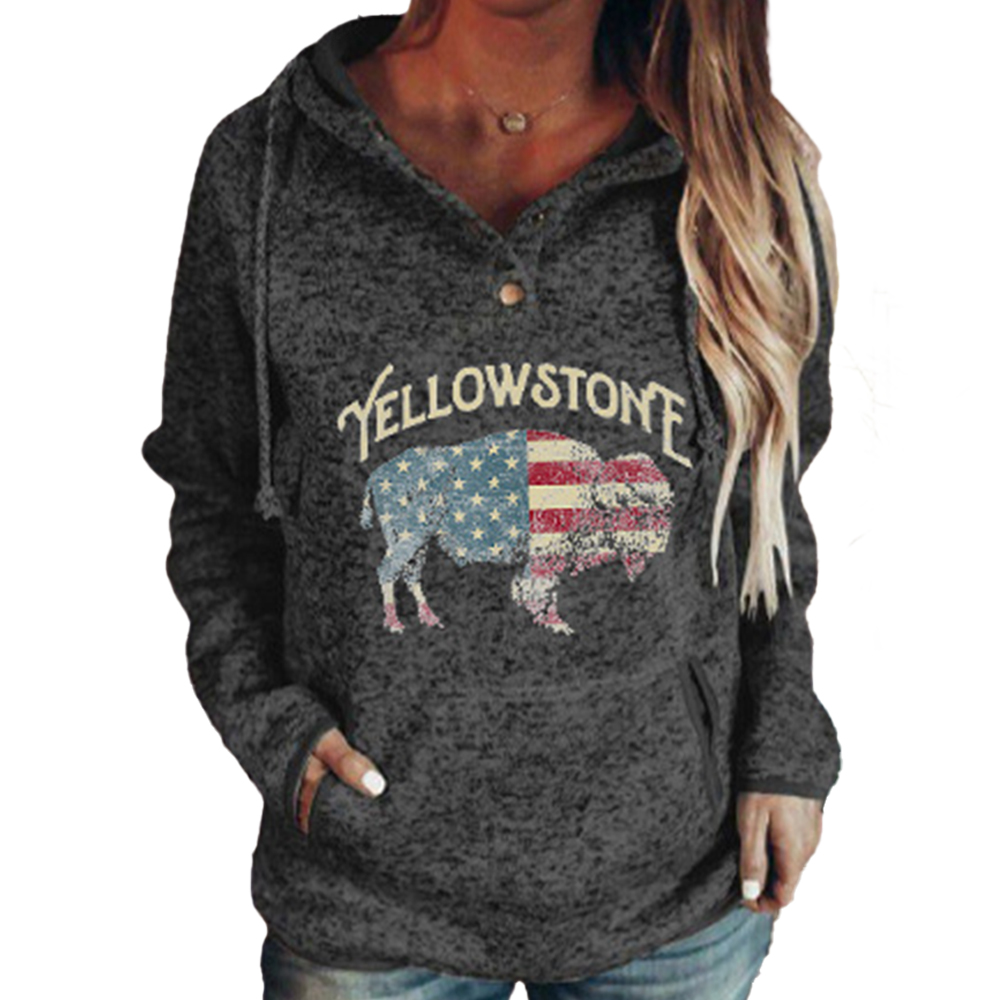 Women's Yellowstone Cowboy Hooded Chic Sweater