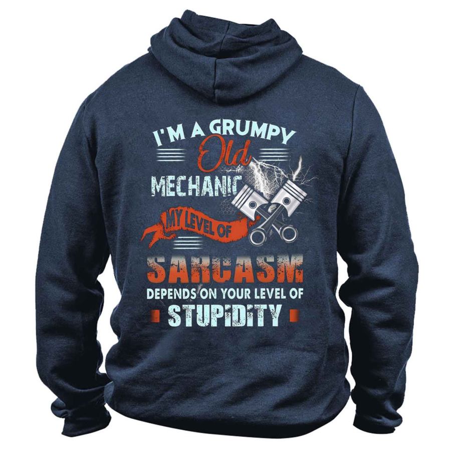 

Men's I'm A Grumpy Old Mechanic Print Hoodie