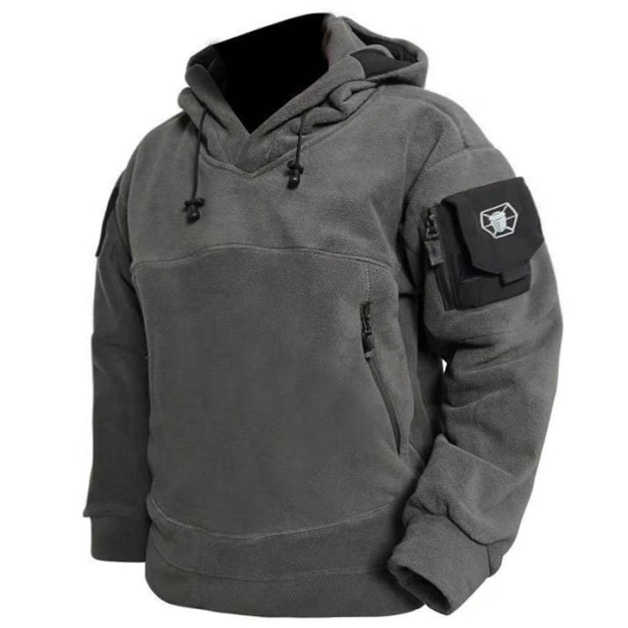 

Men's Outdoor Fleece Multi-Pocket Tactical Hoodie