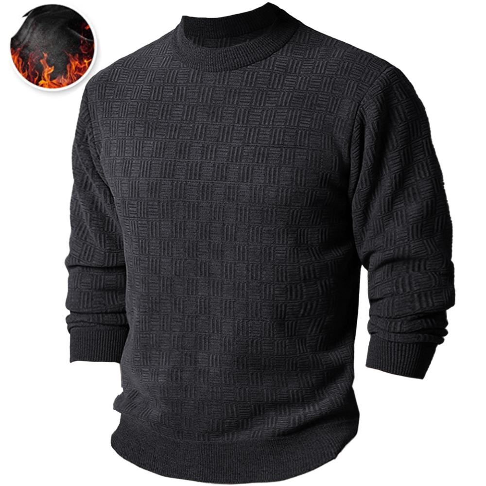 Men's Fleece Thickened Round Neck Chic Casual Sweater