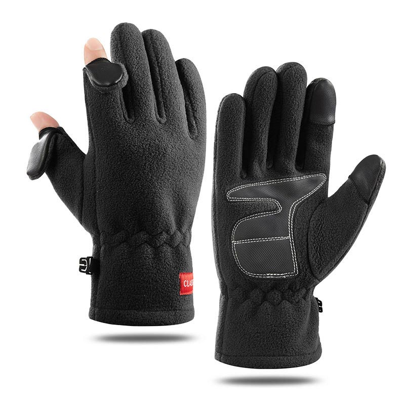 Men's Outdoor Cold-proof Plush Chic Thickened Cycling Gloves