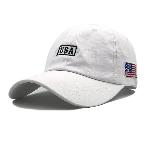 Men's USA Flag Embroidery Vintage Wash Sun Hat - Kalesafe.com 