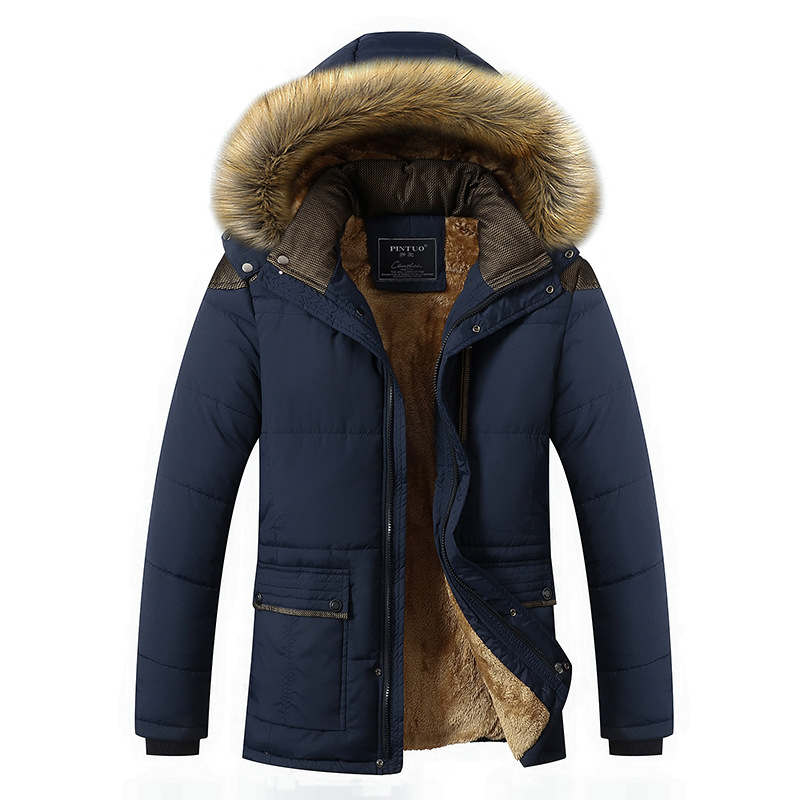 Men's Fleece Thickened Warm Chic Hooded Padded Jacket