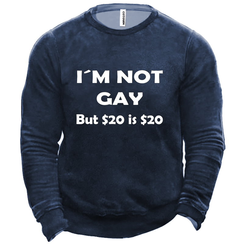 X Hynek Rajtr I'm Chic Not Gay But $20 Is $20 Men's Sweatshirt